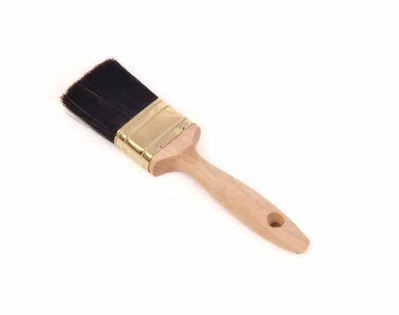 wooden paint brush isolated at white background